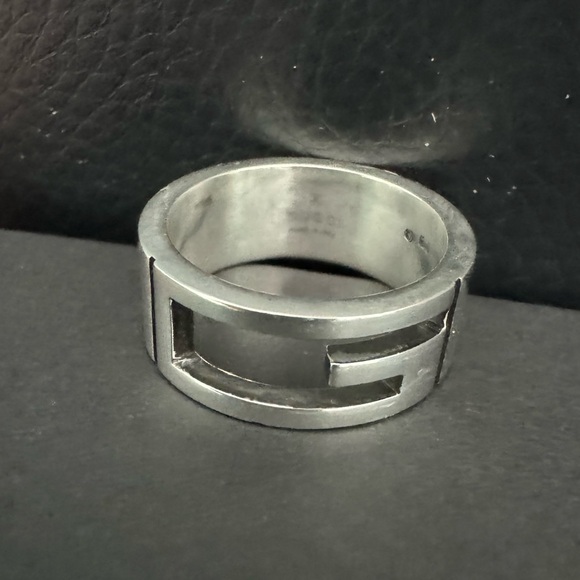 GUCCI RING BRANDED CUTOUT G SILVER925 size 7 - Picture 5 of 5